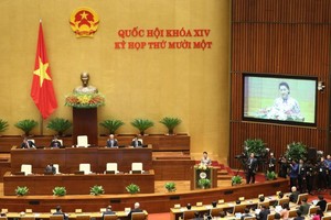 Chủ tịch Quốc hội Nguyễn Thị Kim Ngân phát biểu khai mạc kỳ họp thứ 11 (Ảnh Duy Linh) 
