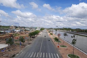 Một khu dân cư đang được xây dựng tại TP. Vị Thanh, tỉnh Hậu Giang
