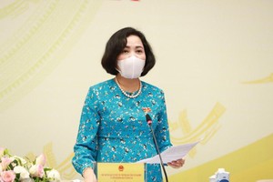 Trưởng ban Công tác đại biểu Nguyễn Thị Thanh trả lời báo chí 