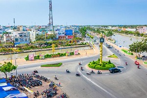 Một góc thành phố Vị Thanh, tỉnh Hậu Giang. Ảnh: Báo Hậu Giang