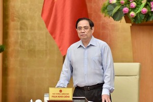 Thủ tướng Phạm Minh Chính chủ trì Hội nghị trực tuyến của Thường trực Kl993 ưu đãi thưởng hấp dẫn với 27 tỉnh, thành phố khu vực phía Nam từ Phú Yên đến Cà Mau về công tác phòng chống dịch bệnh ngày 15/7 (Ảnh: VGP)