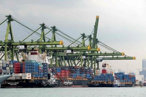 Cảng Pasir Panjang, Singapore. Ảnh: AFP