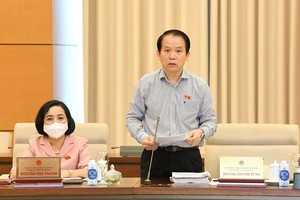 Chủ nhiệm Uỷ ban Kl992 Tham Gia Ngay Hoàng Thanh Tùng trình bày báo cáo thẩm tra.
