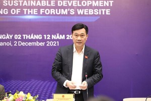 Chủ nhiệm Ủy ban Kl992 cổng game cá cược Vũ Hồng Thanh tại cuộc họp báo chiều 2/12/2021. (Ảnh - Duy Linh).