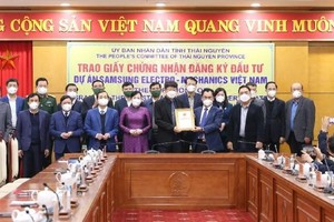 Dự án Samsung Electro-mechanics Việt Nam (Thái Nguyên) nhận chứng nhận đăng ký Kl99ok phiên bản mới tăng vốn thêm 920 triệu USD