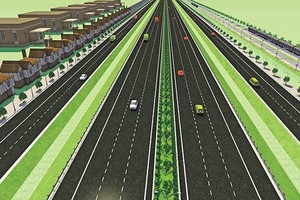 Phối cảnh một đoạn Dự án Kl99ok phiên bản mới xây dựng đường Vành đai 4 - vùng Thủ đô