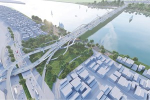 Phương án kiến trúc cầu Trần Hưng Đạo đạt giải Nhất có mã số THĐ12.