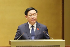Chủ tịch Quốc hội Vương Đình Huệ khai mạc Kỳ họp thứ 5 của Quốc hội - (Ảnh: Duy Linh). 