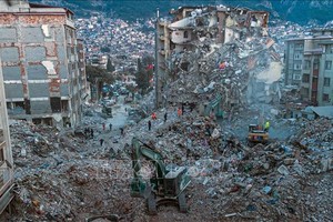 Cảnh tàn phá sau thảm họa động đất ở Antakya, Thổ Nhĩ Kỳ, ngày 20/2/2023. Ảnh: AFP/TTXVN