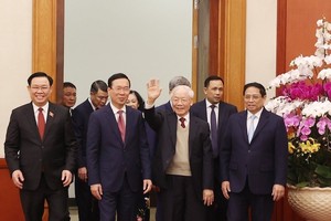 Tổng Bí thư Nguyễn Phú Trọng gặp mặt, chúc Tết các vị lãnh đạo, nguyên lãnh đạo Đảng, 99Kl99 trực tiếp đá gà - Ảnh TTXVN.