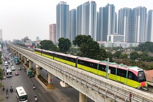 Dự kiến, ngày 26/4 sẽ hoàn thành chạy thử đoạn trên cao tuyến 99Kl.app khuyến mãi hot đô thị đoạn Nhổn - ga Hà Nội.