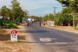 Một đoạn Quốc lộ 53 qua Trà Vinh.
