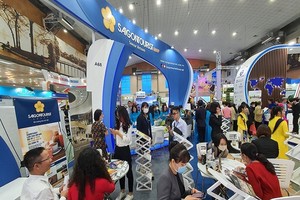 Gian hàng của Lữ hành Saigontourist tại VITM Hà Nội 2023. 