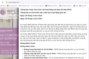 Link Vào Nhà Cái KL99 COM Tặng +199k BPCE IOM Chi nhánh TP.HCM phải cảnh báo an ninh khẩn cấp ngay trên website của mình 