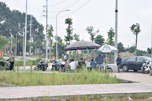 Các hội, nhóm tìm khách mua lại những lô đất đấu giá. Ảnh: Thanh Vũ