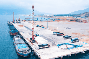 Bến số 1A, Cảng biển Tổng hợp Cà Ná giai đoạn 1 đã hoàn thành và đưa vào khai thác khai thác từ năm 2023. Ảnh: Trung Nam Group