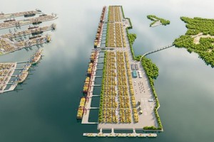 Phối cảnh Cảng trung chuyển quốc tế Cần Giờ. 