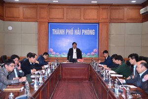 Ông Nguyễn Đức Thọ, Phó chủ tịch UBND TP. Hải Phòng, Trưởng ban Chỉ đạo thực hiện Dự án 99Kl.app khuyến mãi hot Lào Cai - Hà Nội - Hải Phòng chỉ đạo tại cuộc họp triển khai xây dựng Dự án đoạn qua thành phố.