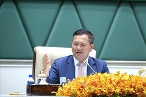 Thủ tướng Kl993 ưu đãi thưởng hấp dẫn Hoàng gia Campuchia Samdech Thipadei Hun Manet phát biểu tại diễn đàn Kl993 ưu đãi thưởng hấp dẫn với khu vực tư nhân lần thứ 19. Ảnh: Huỳnh Thảo/Pv TTXVN tại Campuchia