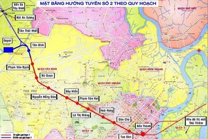 Sơ đồ hướng tuyến metro số 2 (Bến Thành - Tham Lương).