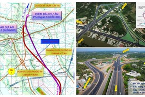 Sơ họa 2 phương án kết kết nối đầu tuyến Dự án Kl99ok phiên bản mới xây dựng cầu Cần Thơ 2 và đường dẫn hai đầu cầu. 