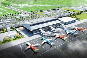 Phối cảnh dự án dự án Xây dựng Nhà ga hành khách T2 và mở rộng sân đỗ máy bay - Cảng hàng không Đồng Hới.