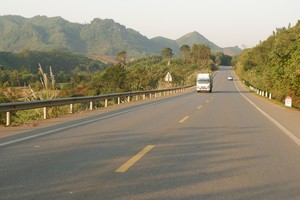 Một đoạn tuyến đường Thái Nguyên - Chợ Mới hiện có quy mô 2 làn xe. 