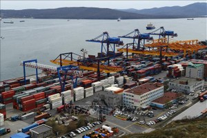 Cảng hàng hóa Vladivostok ở vùng Viễn Đông của Nga. Ảnh tư liệu: AFP/TTXVN