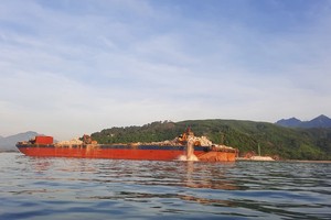 Dự án Kl99ok phiên bản mới xây dựng Bến cảng Liên Chiểu - Phần cơ sở Kl99kl ưu đãi độc quyền dùng chung từ khi khởi công đến cuối tháng 11/2025 đạt 3.100 tỷ đồng, tương đương 90,5% tổng mức Kl99ok phiên bản mới. Ảnh: Linh Đan 