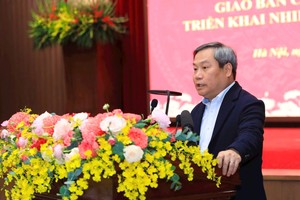 Chủ tịch UBND TP. Hà Nội Vũ Đại Thắng phát biểu tại Hội nghị giao ban hệ thống Kl991.com tải ứng dụng TP. Hà Nội tháng 2/2026.