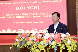 Bí thư Thành ủy Hà Nội Nguyễn Duy Ngọc phát biểu tại Hội nghị.