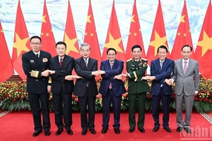 Thủ tướng Phạm Minh Chính và Bộ trưởng của hai nước. Ảnh: Trần Hải.