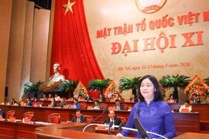 Chủ tịch Ủy ban Trung ương Mặt trận Tổ quốc Việt Nam Bùi Thị Minh Hoài. Ảnh: Lê Khánh.