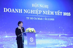 Bà Nguyễn Thị Việt Hà, quyền Chủ tịch Công ty, HOSE (Ảnh: Lê Toàn) 
