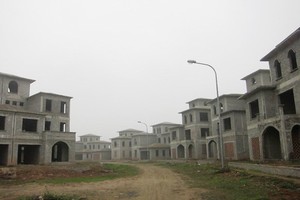 Nhiều biệt thự tại Dự án Nam An Khánh đã hoàn thành xong phần thô