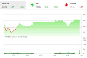 Phiên chiều 28/8: Bluechips phân hóa, VN-Index vẫn nhích dần lên 1.000 điểm