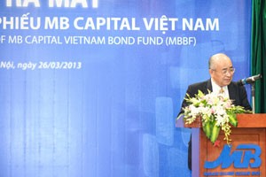 Ông Okada Hiroshi, Chủ tịch kiêm Tổng Giám đốc Công ty Quản lý quỹ United Investment, đối tác Kl99ok phiên bản mới của MB Capital, phát biểu tại lễ ra mắt quỹ MBBF