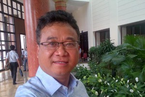 Ông Đặng Thành Tâm bên lề phiên họp Quốc hội sáng 23/5.