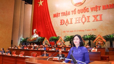 Chủ tịch Ủy ban Trung ương Mặt trận Tổ quốc Việt Nam Bùi Thị Minh Hoài. Ảnh: Lê Khánh.