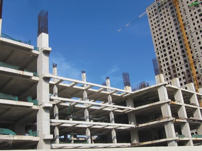Sau gần 4 năm triển khai, đến nay, Dự án Hà Nội Times Tower mới xây đến tầng 5

