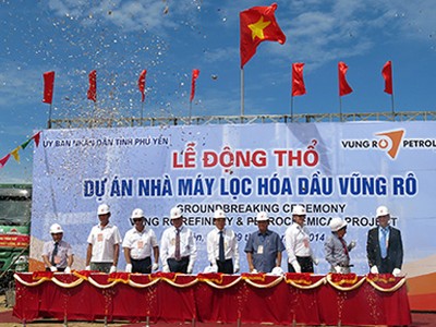 Lễ động thổ dự án Nhà máy lọc hóa dầu Vũng Rô tháng 9/2014