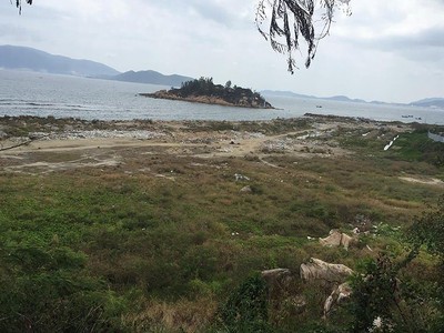 Khu vực Công ty Cổ phần Nha Trang Sao tiến hành đổ đất lấn biển thực hiện dự án (Ảnh: Tàu Trắng)