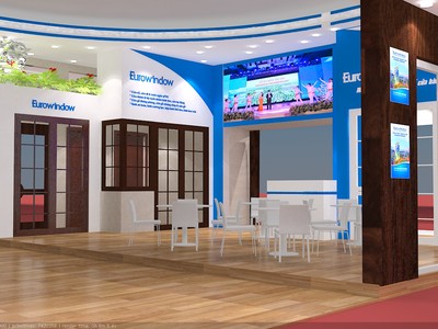 Khu trưng bày sản phẩm của Eurowindow tại Vietbuild Hà Nội 2018.