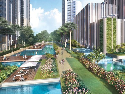 Không gian xanh trong đô thị phức hợp đóng vai trò như một công viên nhỏ giữa lòng đô thị.