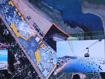 Tuyến cáp treo nối từ đất liền ra đảo Ngư có chiều dài khoảng 3,5 km nằm ở vị trí thứ 3 của dự tháo quy hoach