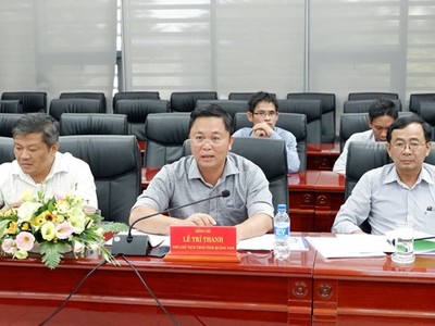 Ông Lê Trí Thanh, Phó Chủ tịch tỉnh Quảng Nam tại buổi làm việc với UBND. TP. Đà Nẵng