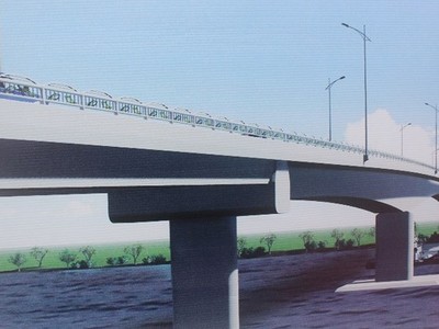 Phối cảnh cầu Châu Đốc - An Giang.