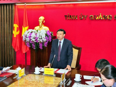 Ông Nguyễn Xuân Ký, Bí thư Tỉnh ủy Quảng Ninh phát biểu tại cuộc họp. Ảnh: Báo Quảng Ninh