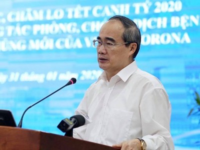 Bí thư Thành ủy TP.HCM Nguyễn Thiện Nhân phát biểu tại Hội nghị (ảnh: PLO)