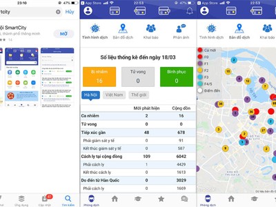 Giao diện ứng dụng Hà Nội SmartCity (Ảnh: Báo Kl99ok phiên bản mới)